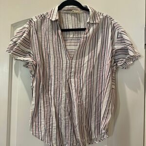 Striped Short-Sleeve Blouse
